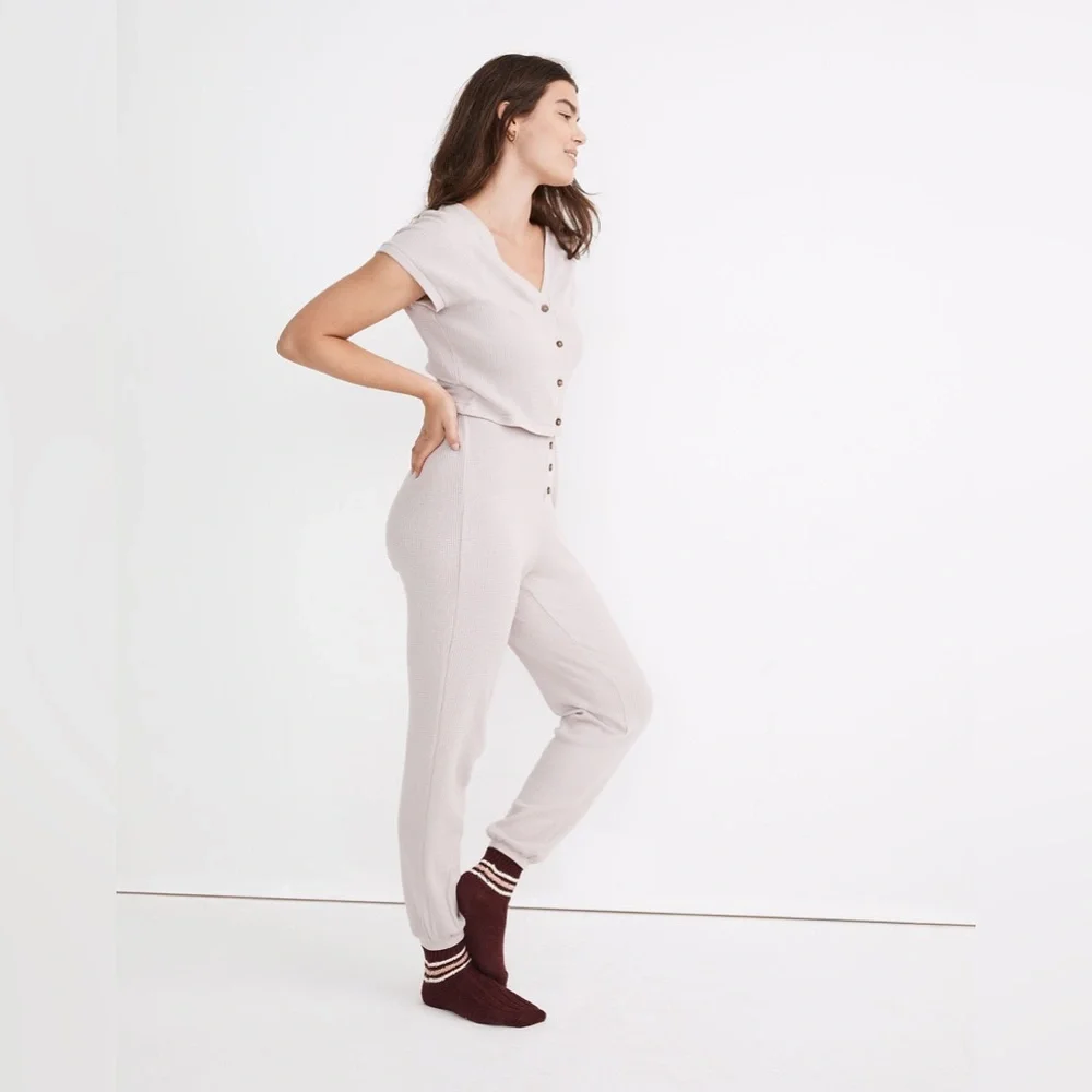 Madewell Waffle Knit Jogger Pajama Pants - Picture 3 of 10